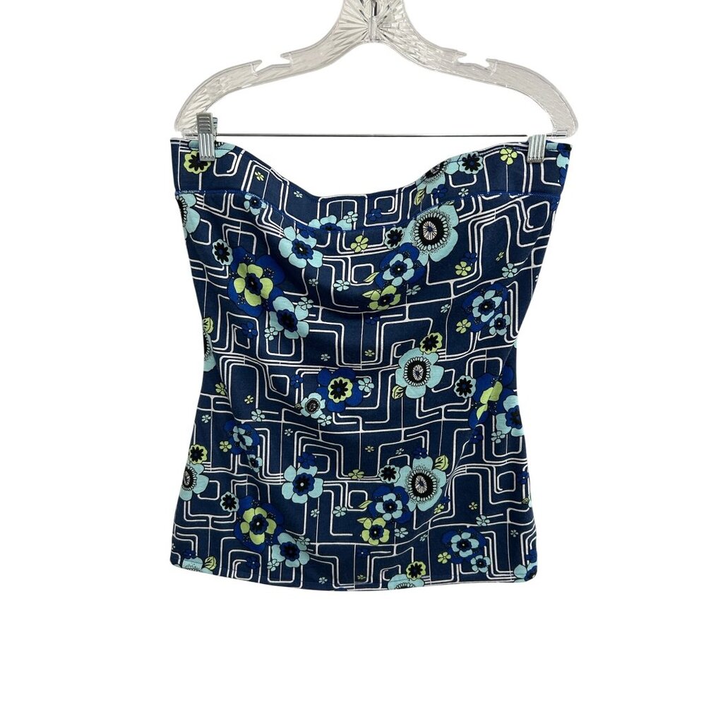 No Boundaries Reversible Tube Top Really Royal Sz Large 11/13 Juniors Floral NWT